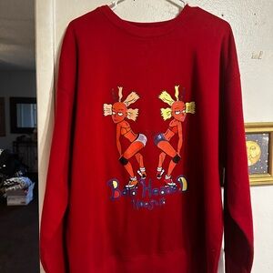 Bold Red Graphic Women's Crewneck Sweater Cynthia from the Rugrats